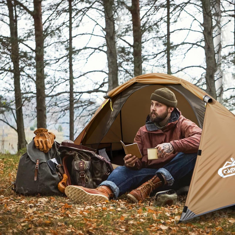 camppal 1 Person Tent for Camping Hiking Mountain Hunting Backpacking Tents 4 Season Resistance to Windproof Rainproof and Waterproof - Image 2